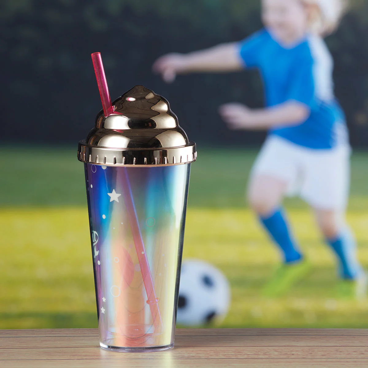 Acrylic Sipper, Cup, Tumbler Frosted with Straw and Lid for Water, Juice, Milk and other Bevrages - 270ml (BH-009-B) - Image 2