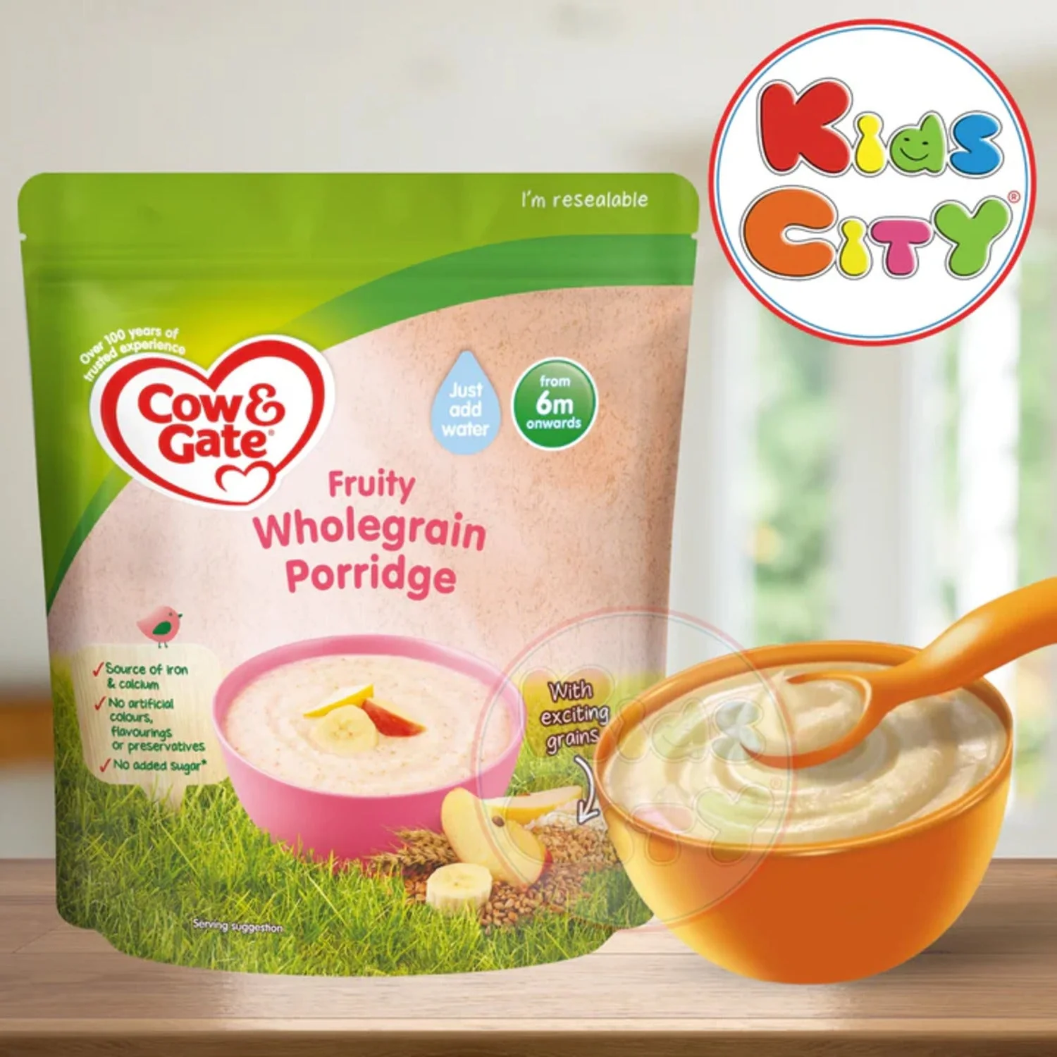 Cow & Gate Fruity Wholegrain Porridge (6m+) 125g (Pack of 1)
