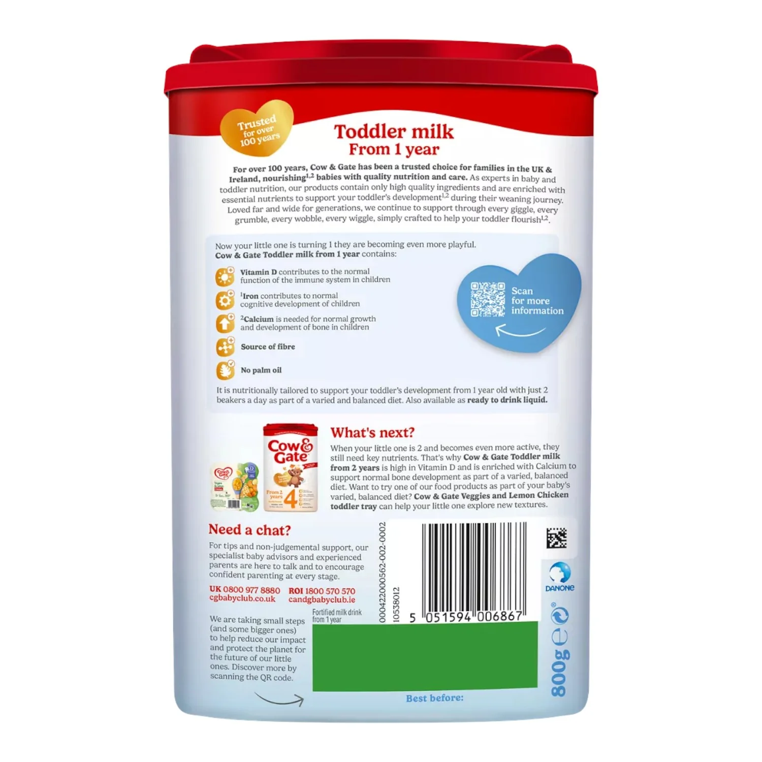 Cow & Gate Stage 3, Toddler Milk (1y+) 800g (Pack of 1) - Image 3