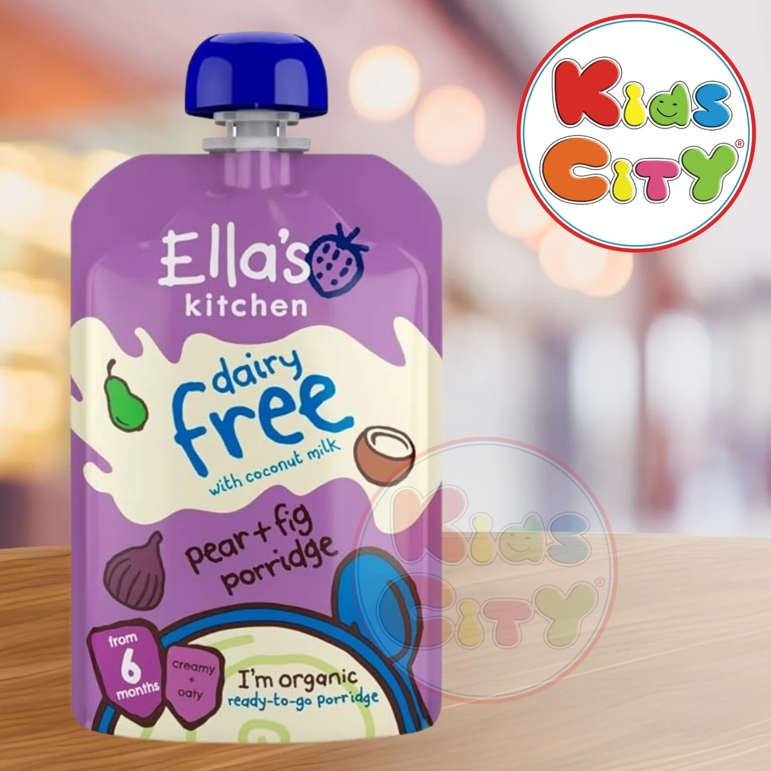 Ella's Kitchen Organic Baby Food Pouch, Dairy Free Pear and Fig Porridge (6m+) - 100g