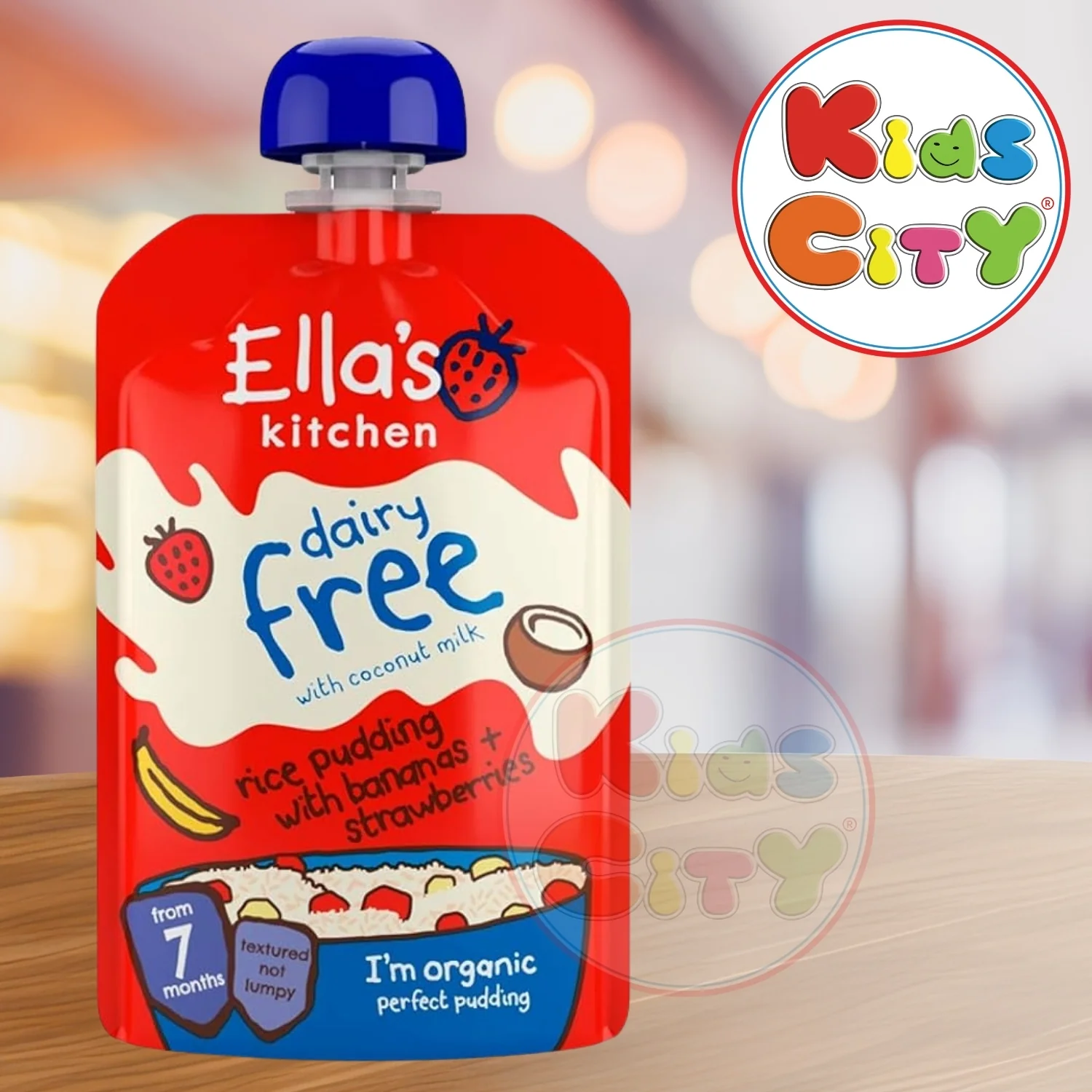 Ella's Kitchen Organic Baby Food Pouch, Rice Pudding with Bananas and Strawberries (7m+) - 80g