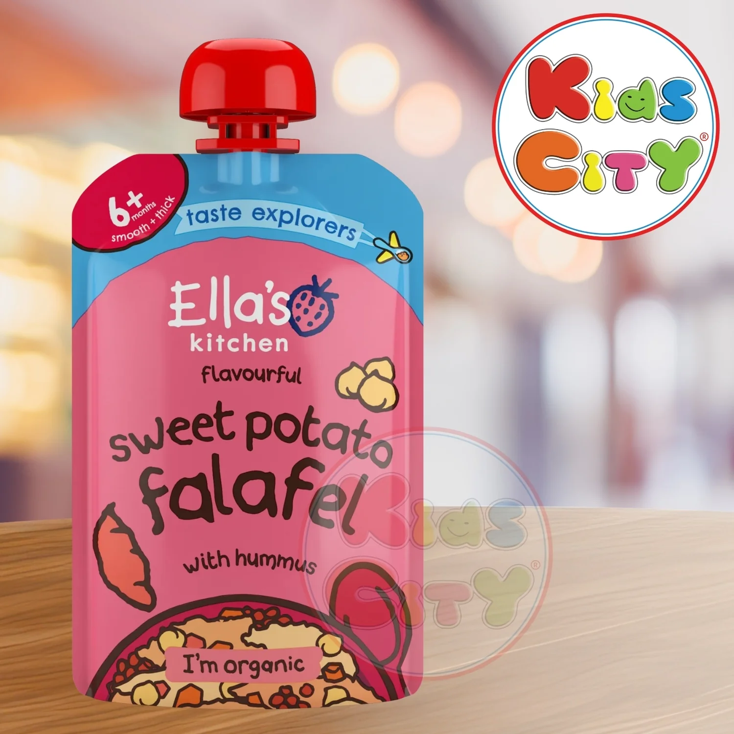 Ella's Kitchen Organic Baby Food Pouch, Sweet Potato Falafel with hummus (6m+) - 100g