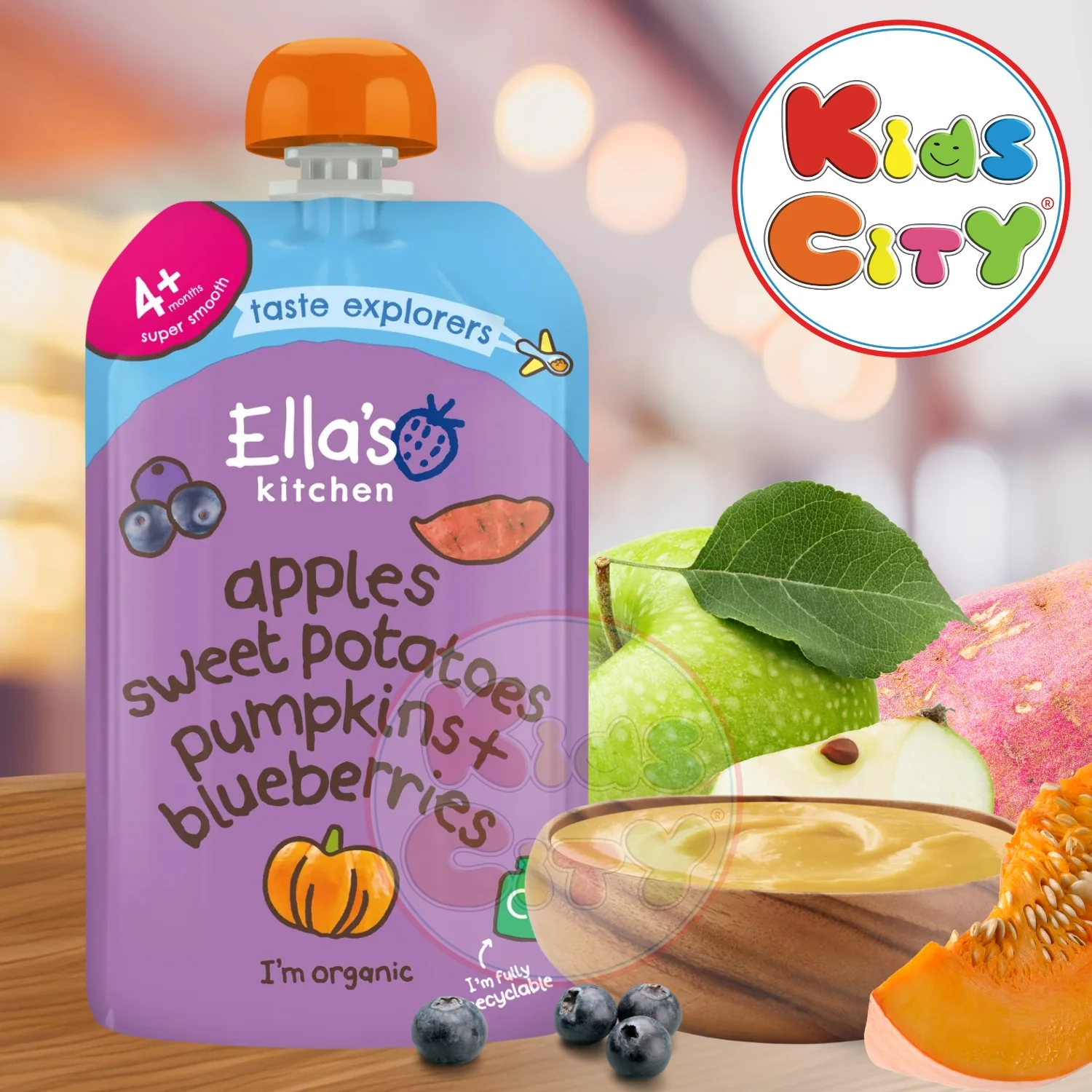 Ellas Kitchen Baby Food Pouch, Sweet Potatoes Pumpkins Apples + Blueberries (Pack of 1)