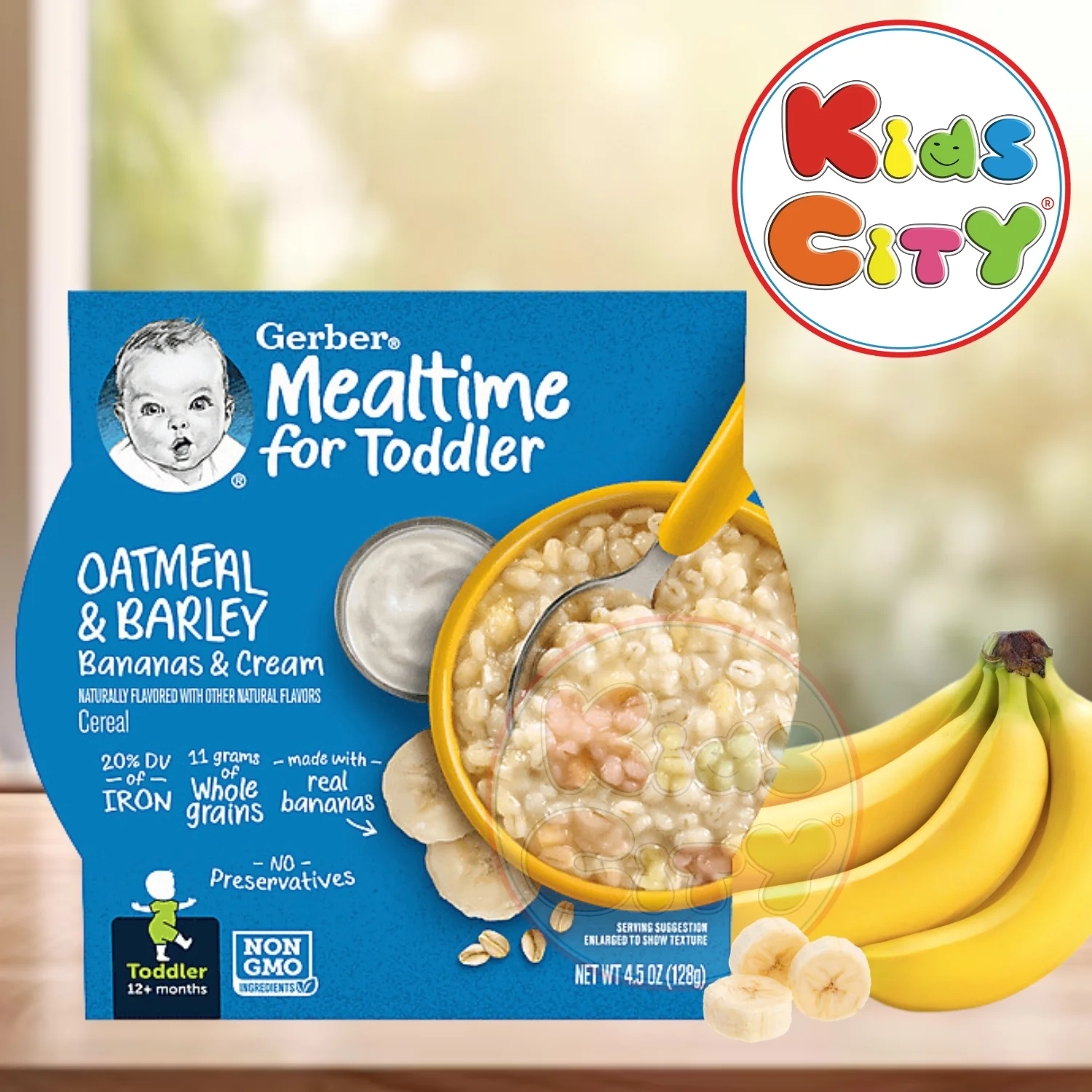 Gerber Oatmeal & Barley, Bananas & Cream, Toddler - 128g