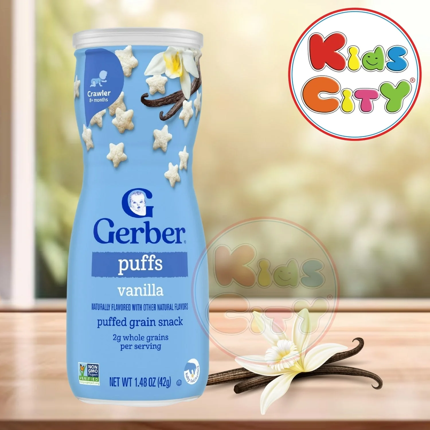 Gerber Snacks for Baby, Grain & Grow Puffs, Vanilla (Pack of 1)