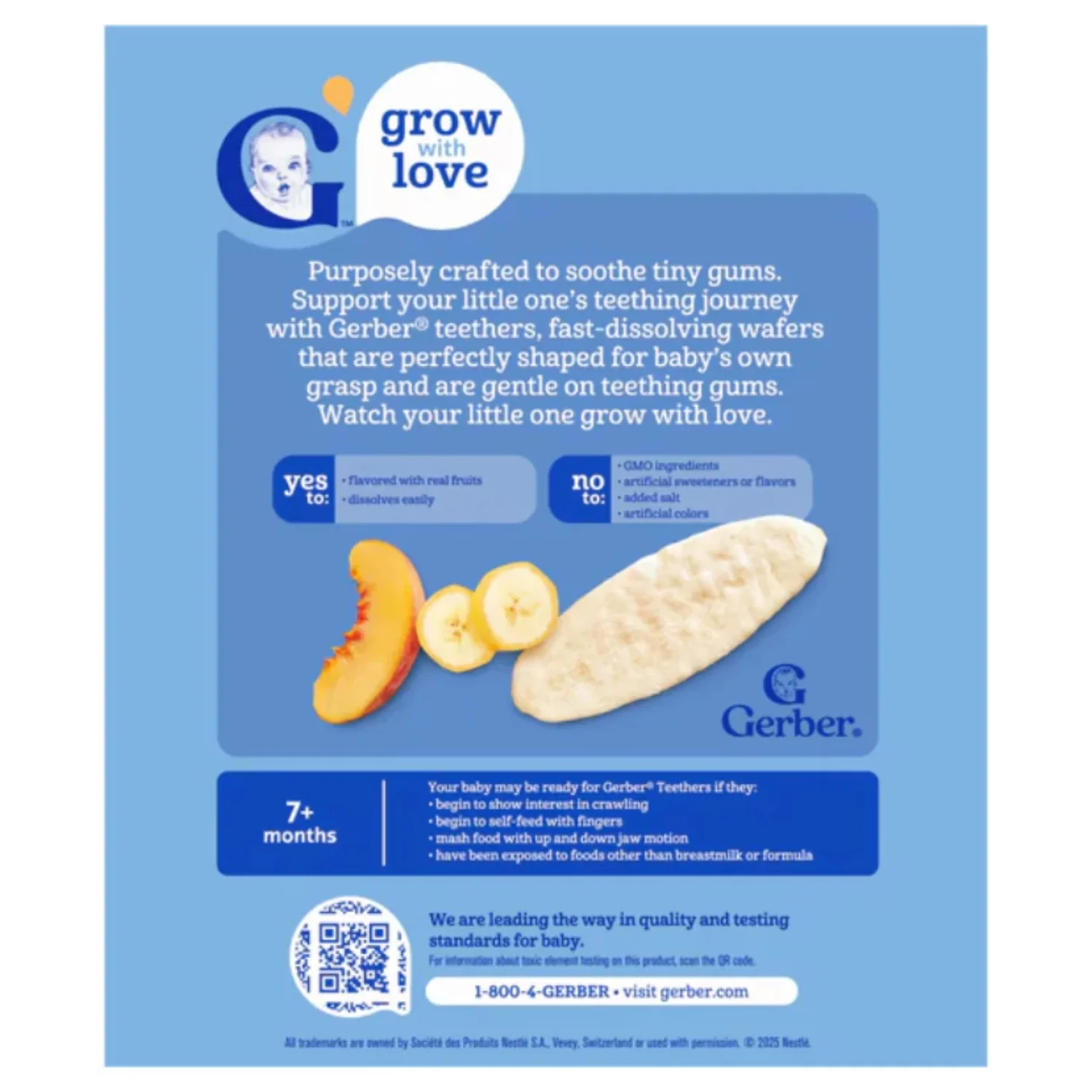 Gerber Snacks for Baby, Teethers Gentle Teething Wafers, Banana and Peach, 48g (Pack of 1) - Image 3