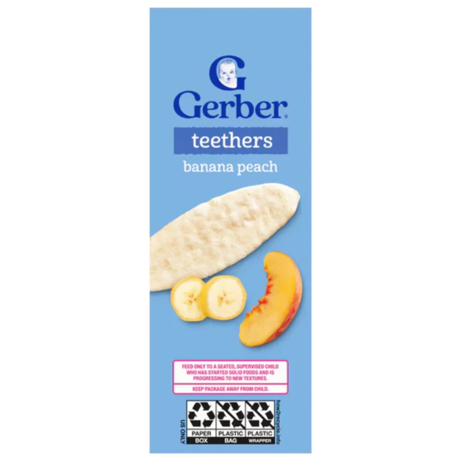 Gerber Snacks for Baby, Teethers Gentle Teething Wafers, Banana and Peach, 48g (Pack of 1) - Image 4
