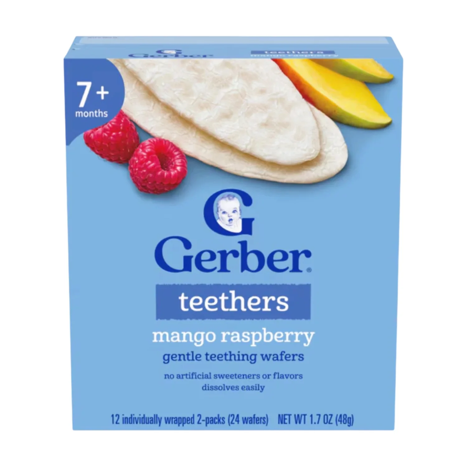 Gerber Teethers Gentle Teething Wafers, Mango Rasberry - 48g - Image 2