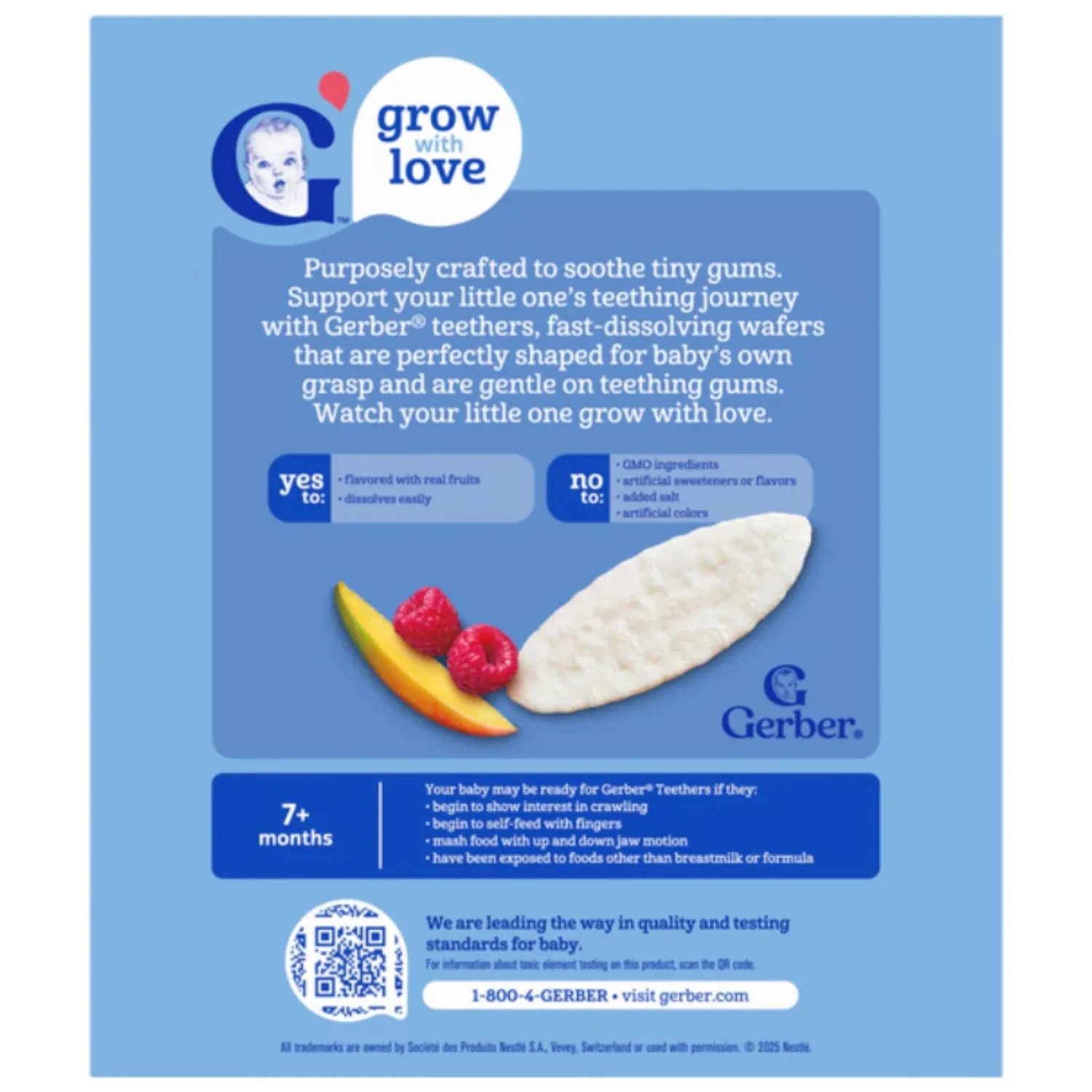 Gerber Teethers Gentle Teething Wafers, Mango Rasberry - 48g - Image 3