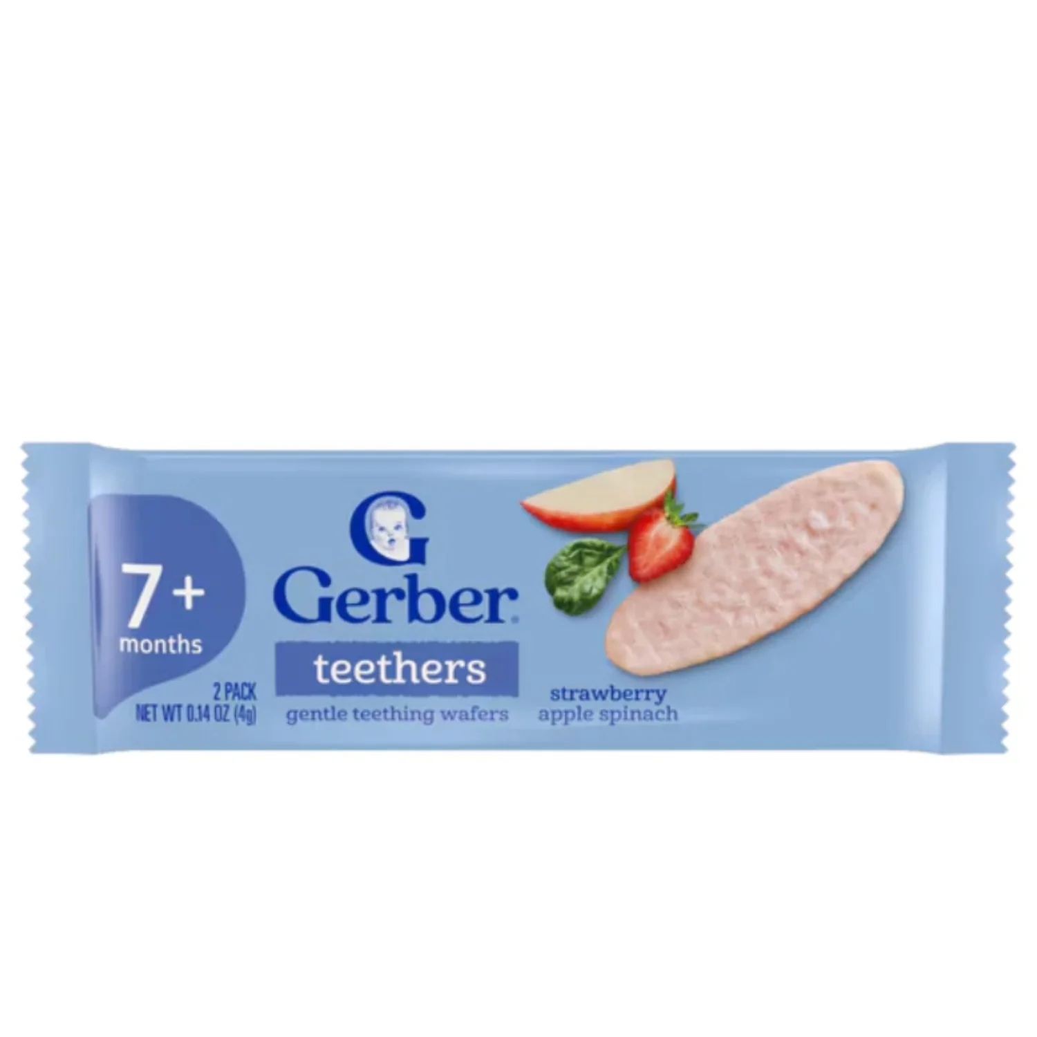 Gerber Snacks for Baby, Teethers Gentle Teething Wafers, Strawberry, Apple and Spinach, 48g (Pack of 1) - Image 6