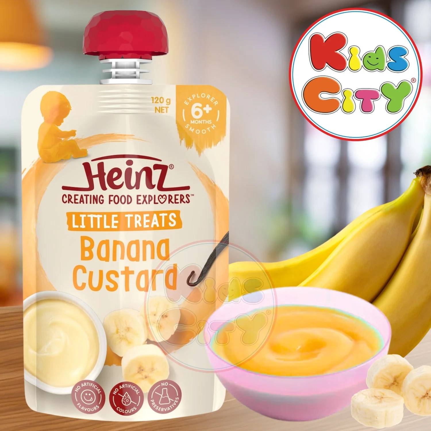Heinz Baby Food Pouch, Little Treats, Banana Custard - 120g