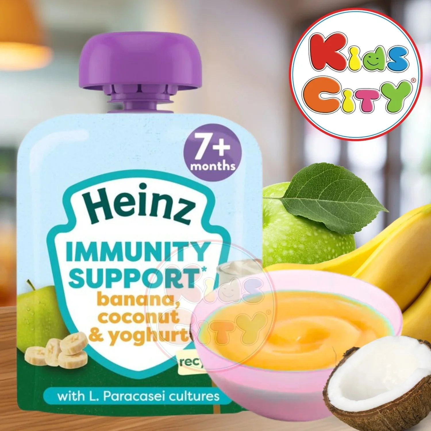 Heinz Baby Food Pouch, Immunity Support, Banana, Coconut & Yoghurt (7m+) - 85g