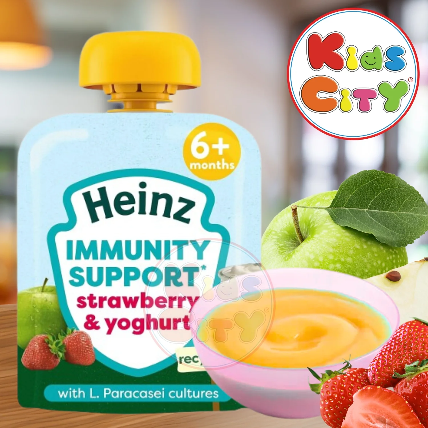 Heinz Baby Food Pouch, Immunity Support, Strawberry & Yoghurt (7m+) - 85g