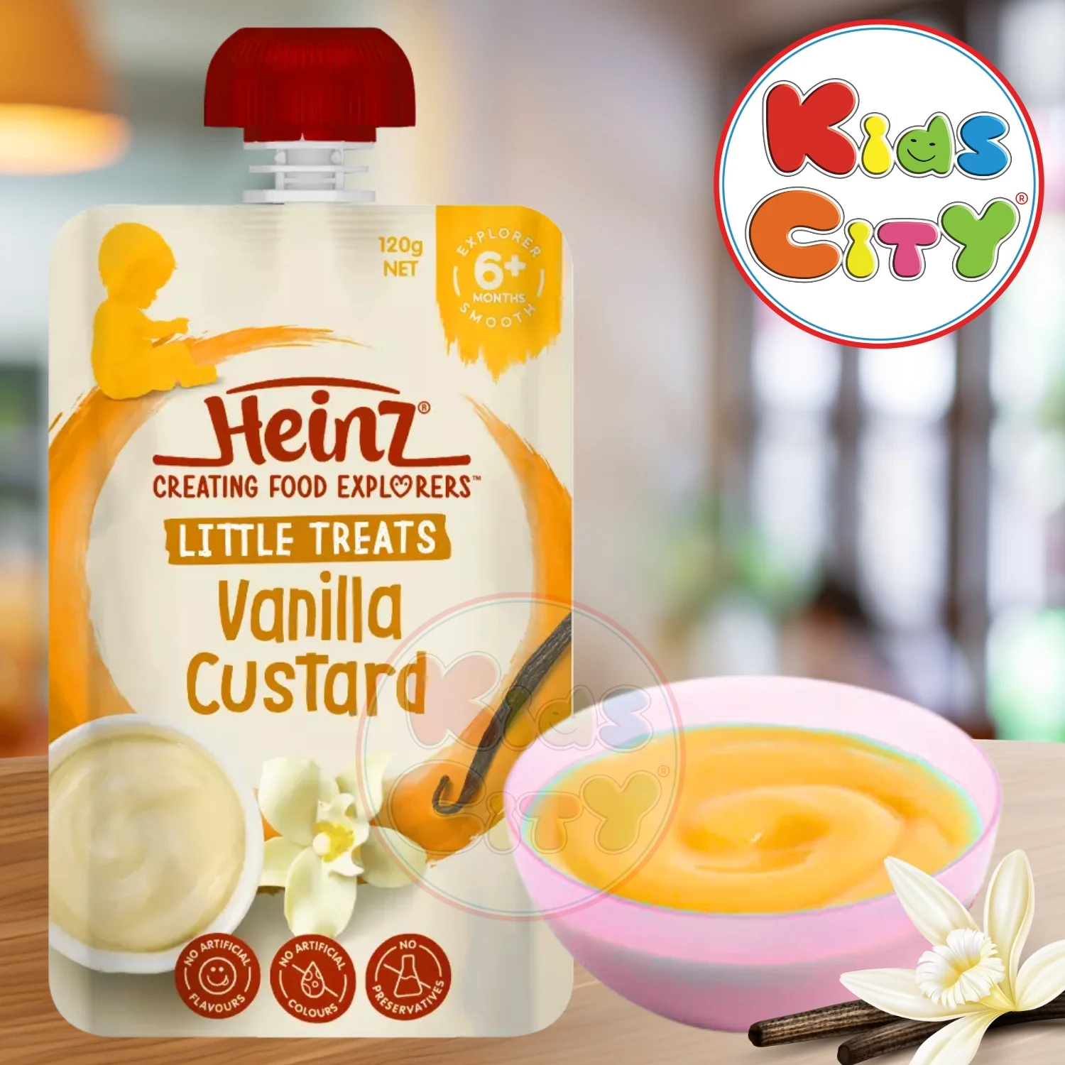 Heinz Baby Food Pouch, Vanilla Custard (6m+) - 120g