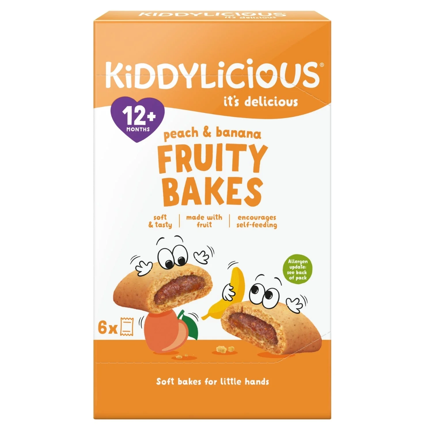 Kiddylicious Fruity Bakes, Peach & Banana (12m+) - 132g (6x22g) - Image 2