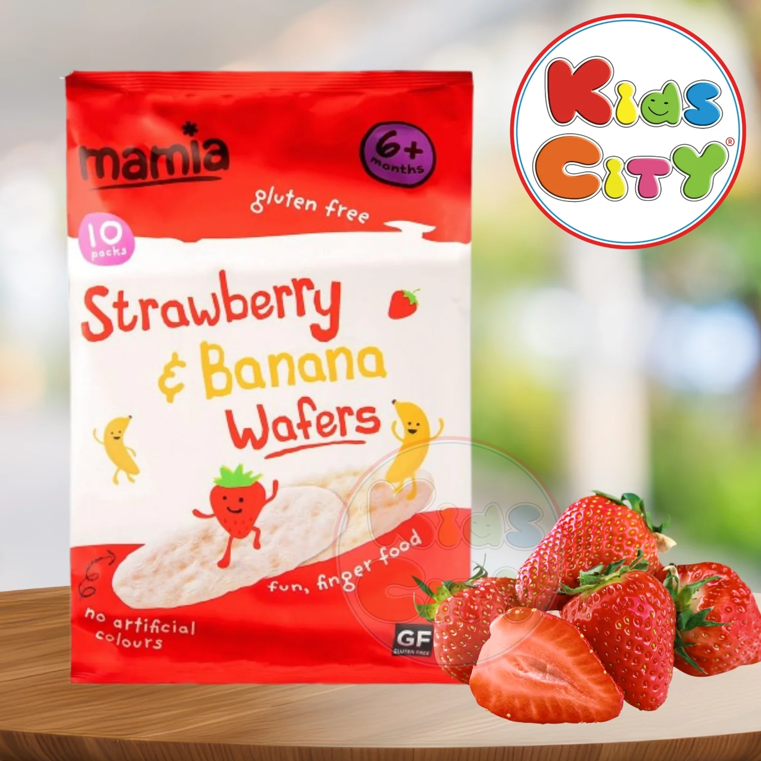 Mamia Strawberry & Banana Wafers (6m+) - 40g (10x4g)