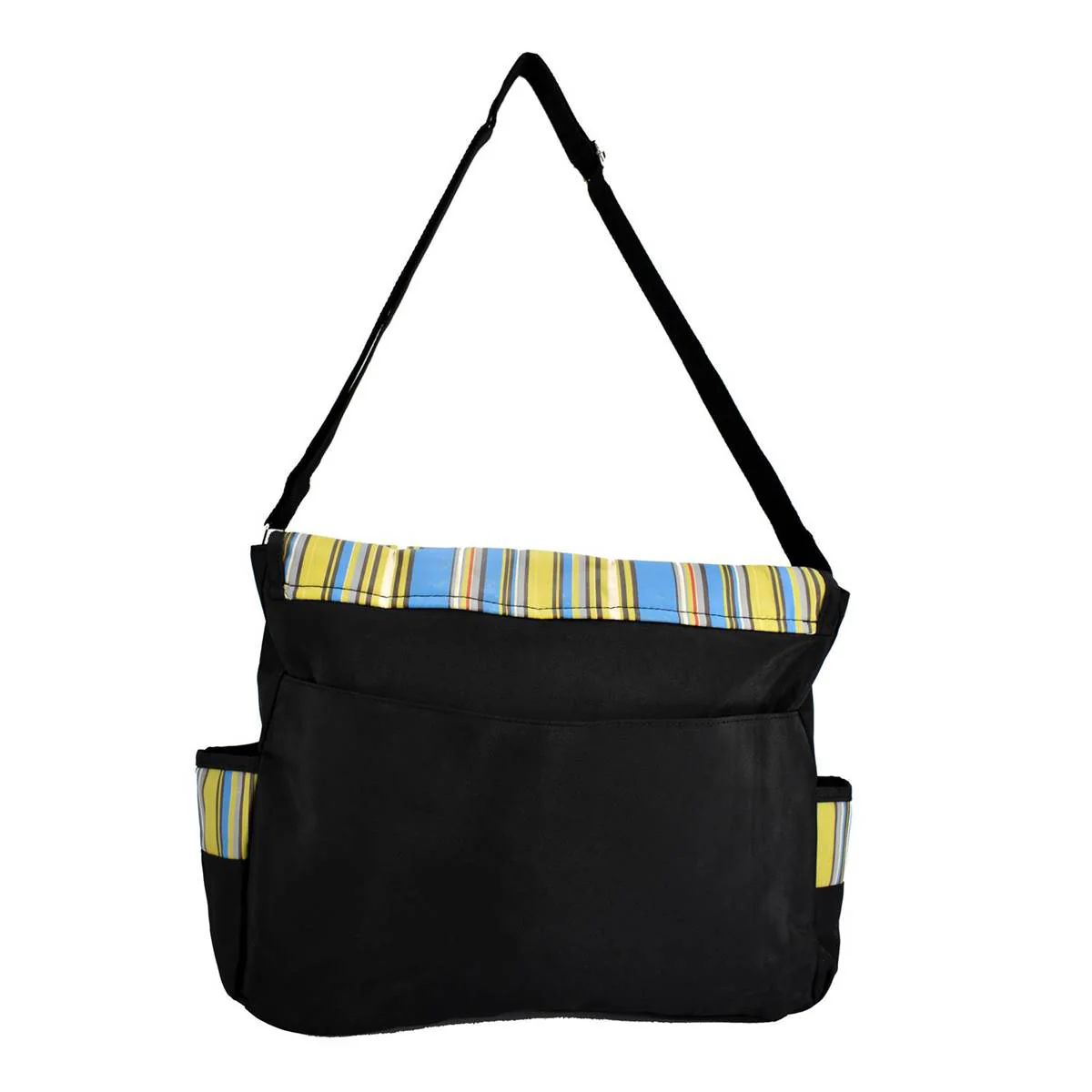 Bundle Mother Bag with Diaper Changing Mat - Black/Multistrip - Image 3