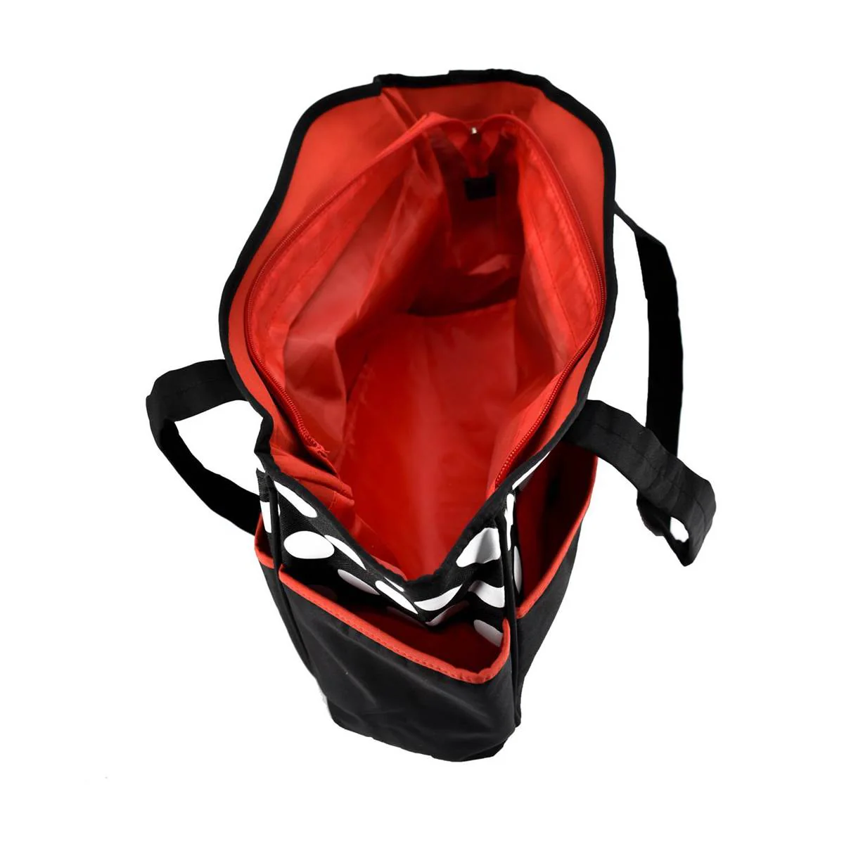 Mother Bag with Diaper Changing Mat - Black/Red & White Dot - Image 5