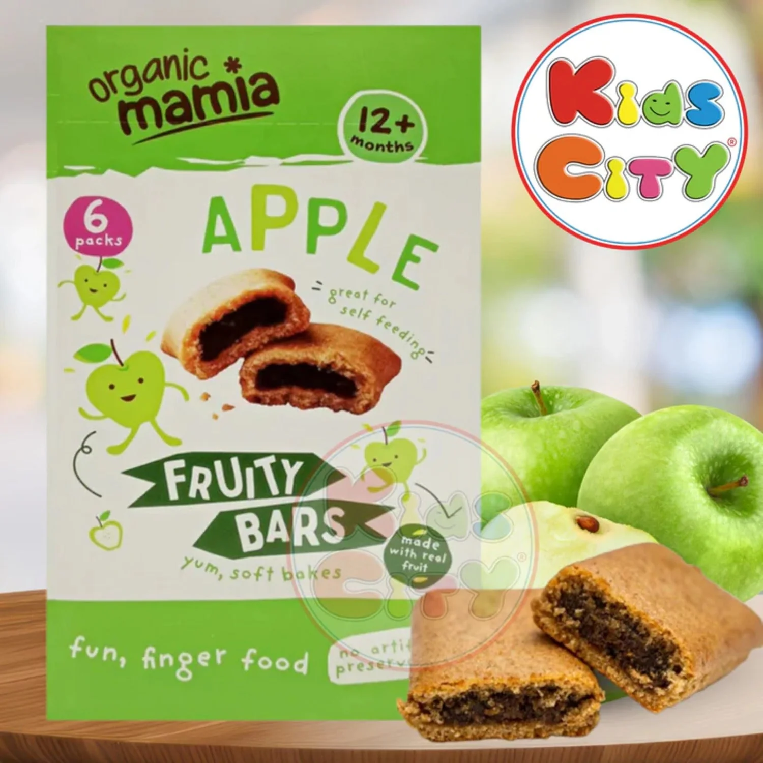 Organic Mamia Apple Fruity Bars (12m+) - 120g (6x20g)