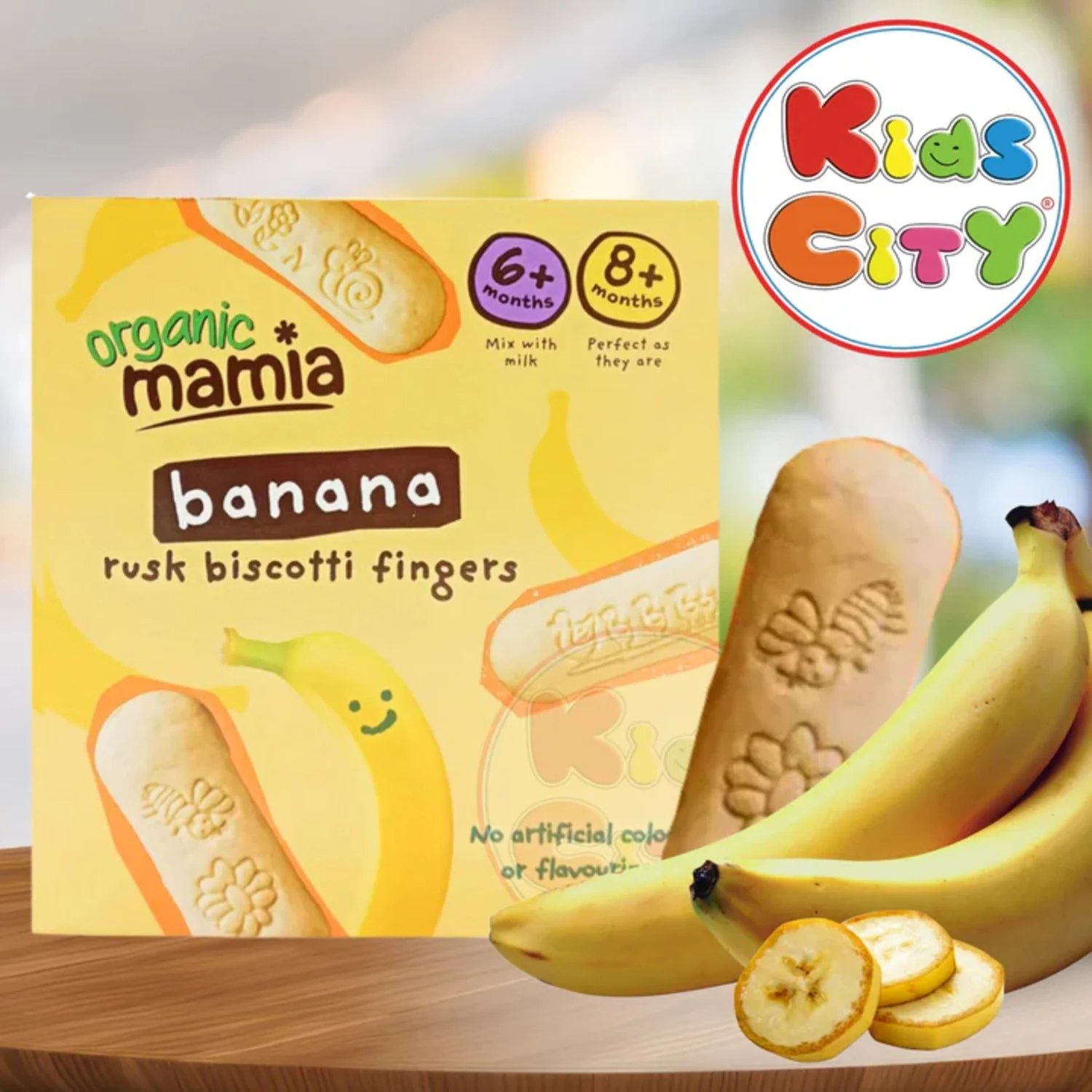 Organic Mamia Banana Rusk Biscotti Fingers (6-8m+) - 100g