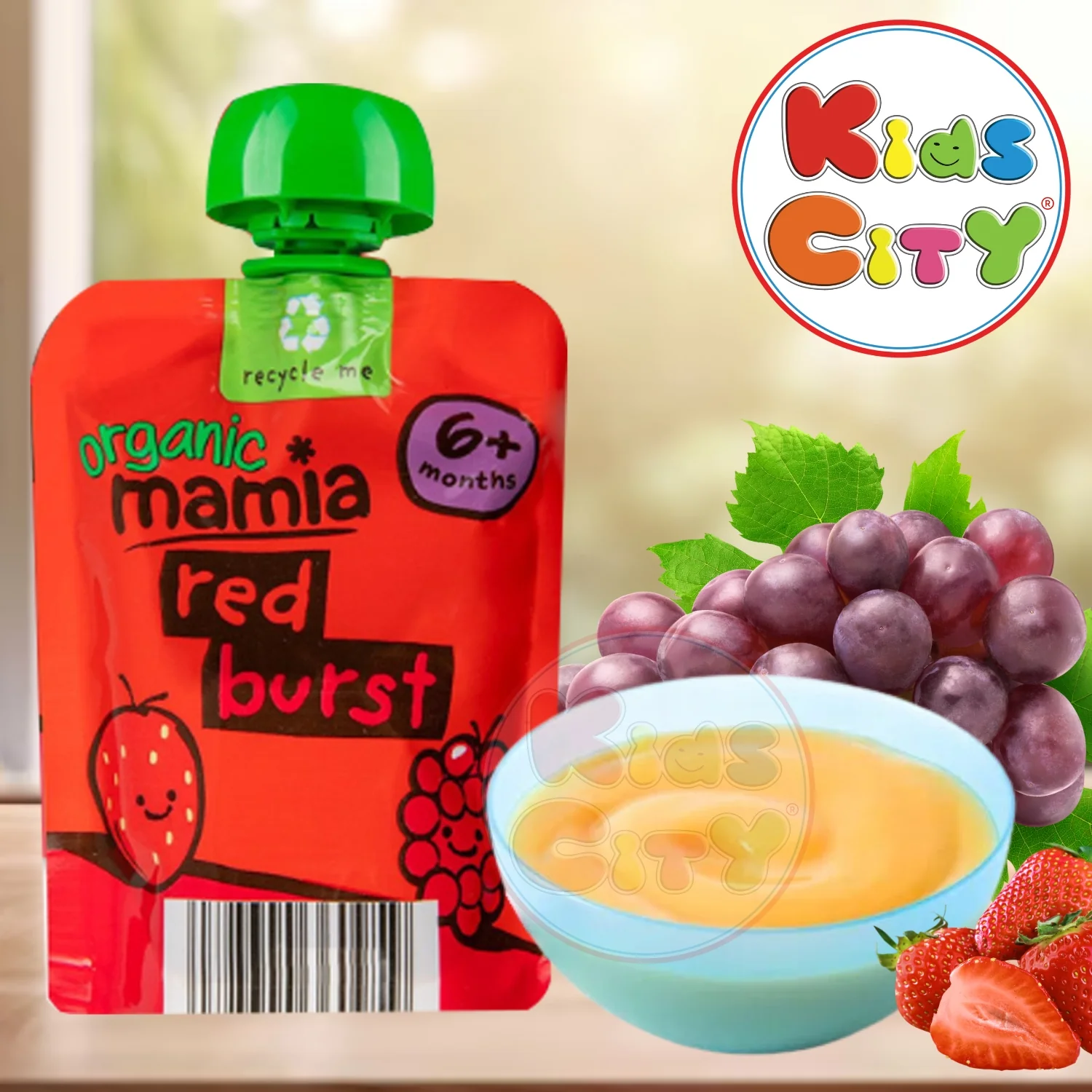 Organic Mamia Baby Food Pouch, Red Burst Pouch (6m+) - 90g