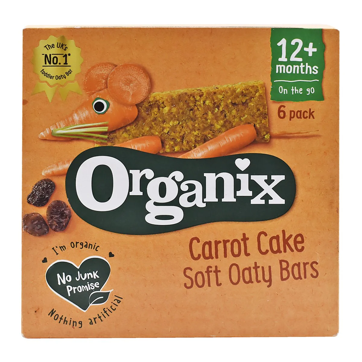 Organix Carrot Cake Soft Oaty Bars (12m+) - 180g (6x30g) - Image 2