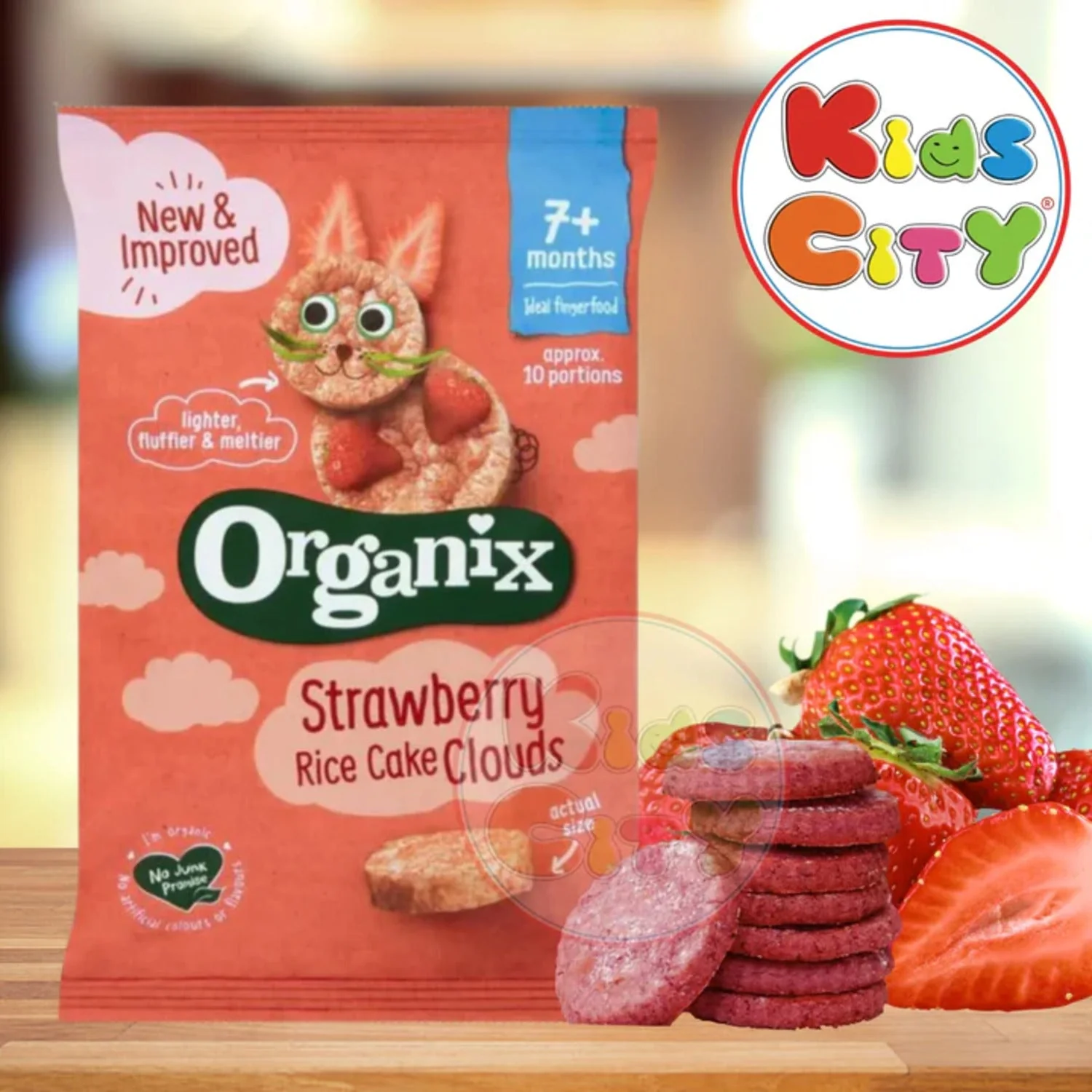 Organix Finger Foods 40g - Strawberry Rice Cakes Clouds