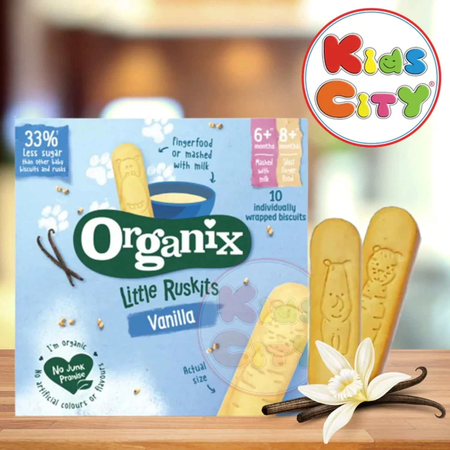 Organix Little Ruskits, Vanilla (6m+) - 60g (10x6g)