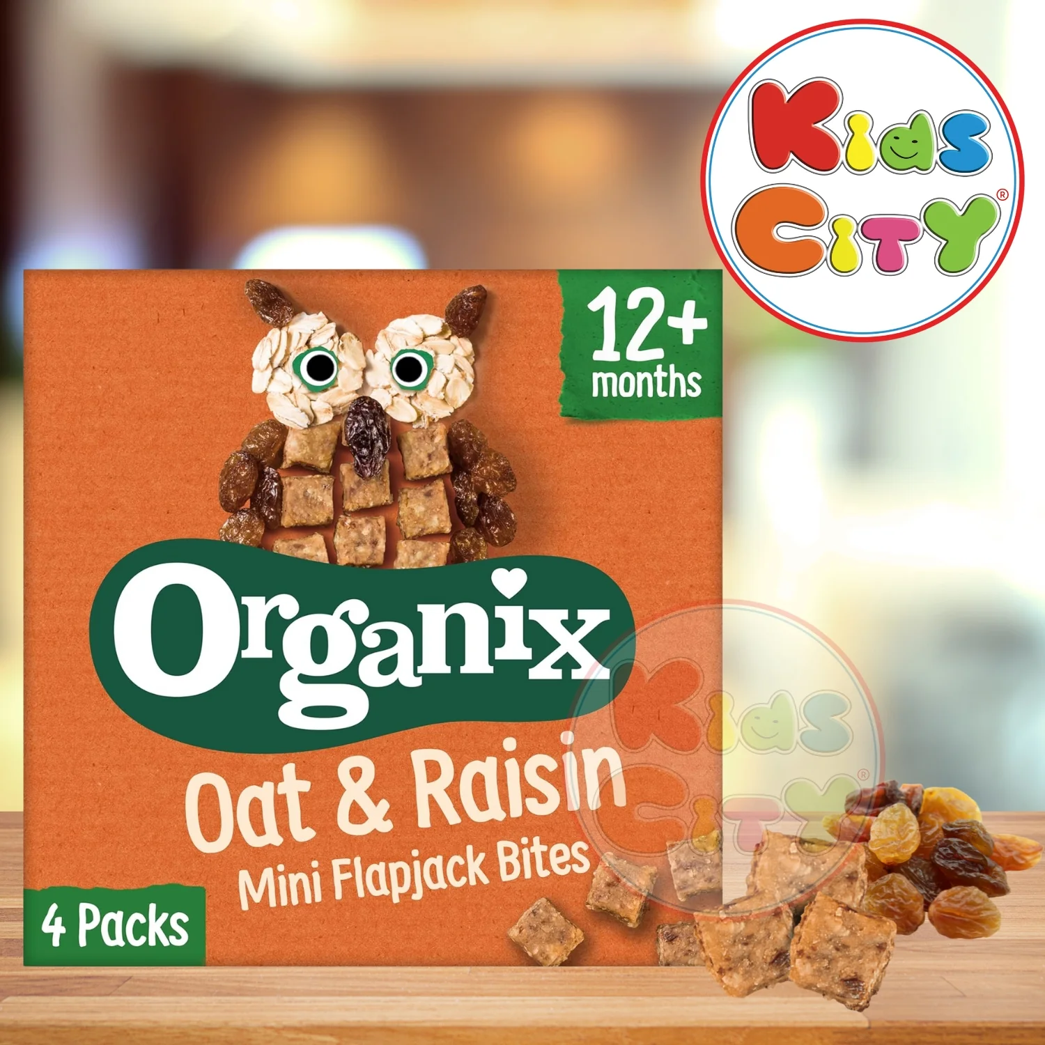 Organix Mini Flapjack Bites, Oat & Raisin (12m+) - 80g (4x20g)