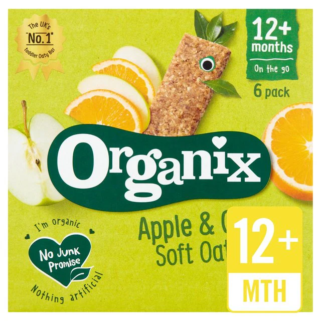Organix Soft Oaty Bars, Apple & Orange (12m+) - 180g (6x30g) - Image 2