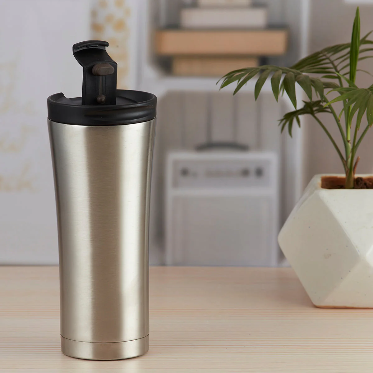 Stainless Steel Vacuum Insulated double wall Shaker Water Bottle for Home, Office, Travel and Sports, Leak-proof Lid for Hot and Cold liquids - 500ml (1687-A) - Image 3